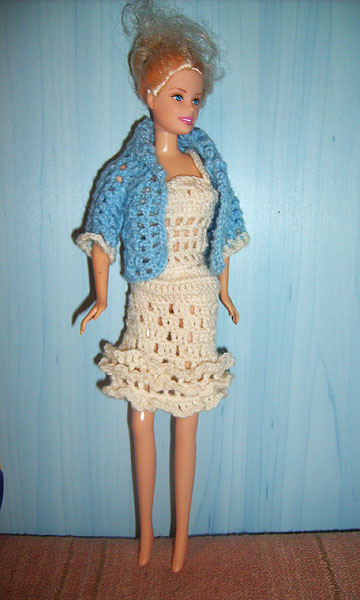 плетени дрехи за кукла Барби